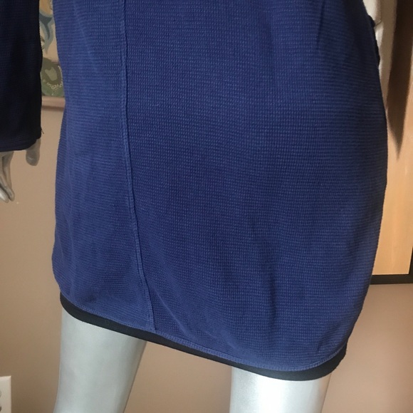 Soft Surroundings Dark Blue Waffle Knit Tunic Top/ Mini Dress Size Small Pockets - Picture 11 of 16